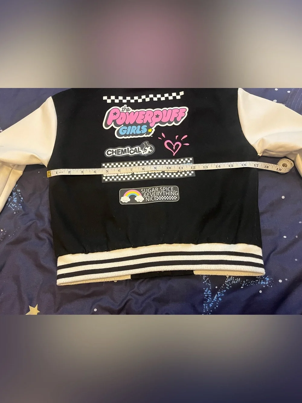 Girls Sz Small Power Puff Girls X JUSTICE Bomber Varsity Jacket